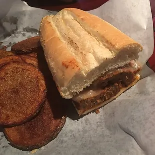 1/2 of a whole Meatball Hoagie...ask for more marinara.
