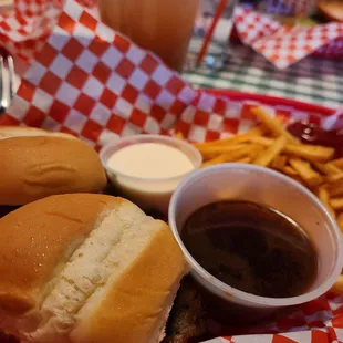 Prime rib sliders.