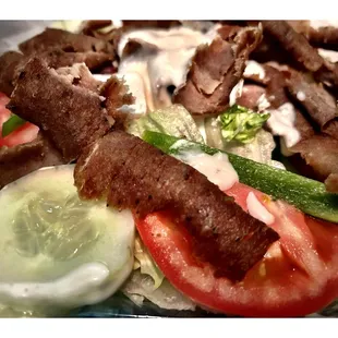 Gyros Greek Salad @ Jimmy&apos;s Gyros &amp; Grill .  20 E Adams St, Chicago, IL  Chicago Style Fast Food .Cool &amp; Fast!