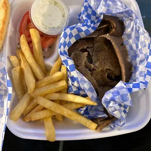 Gyro Gyros Plate with French Fries