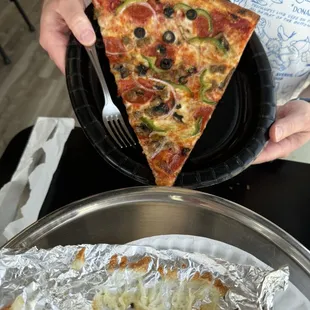 Pepperoni, olive, green pepper pizza - I forgot what this one was called.