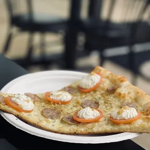 States island white slice with added sausage