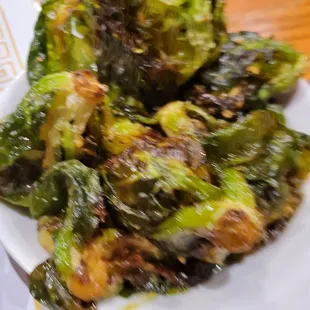 Blurry photo of brussel sprouts =)