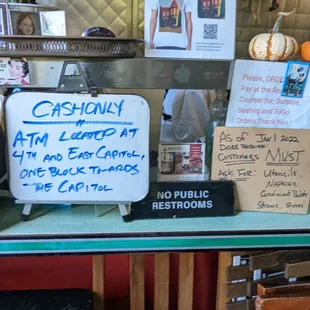 lots of handwritten signs