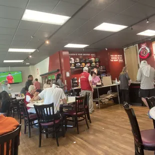 people sitting at tables