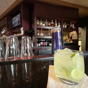 a cocktail on the bar