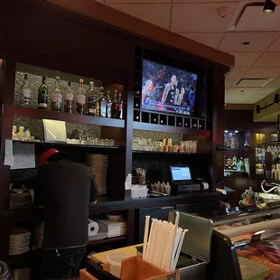 interior, sushi and sashimi