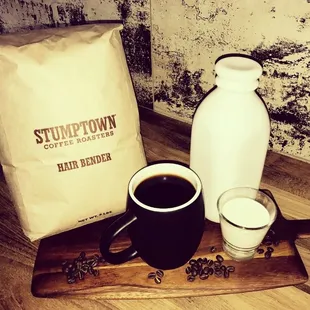 Serving Stumptown Coffee at Jimmy&apos;s.