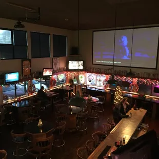 Our giant 200" projector gives you a great view wherever you sit!