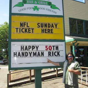 Thanks to Jimmy, from Rick at The Handyman Pro, for the birthday wishes! Truly a friendly, local, neighborhood bar!