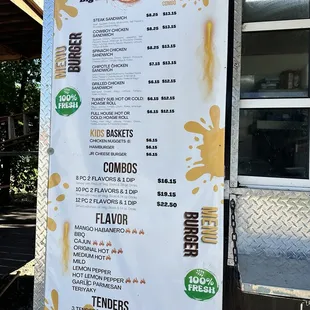 Menu chicken options too