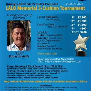 Grand Opening 3-Cushion Tournament