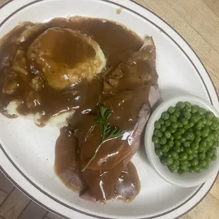 Open faced roast beef dinner (Tuesday's special)