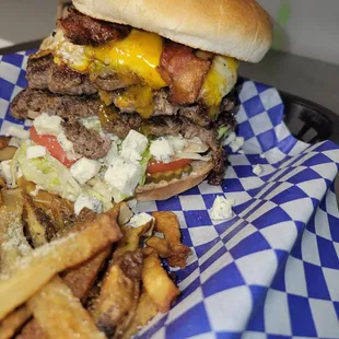 Double Texas Burger  Added Blue Cheese &amp; Egg