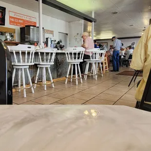 a view of the dining area