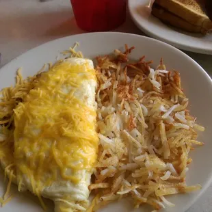 Sausage omelette and side of bacon
