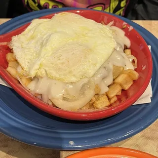 Sausage and Bacon Skillet with Wheat Toast