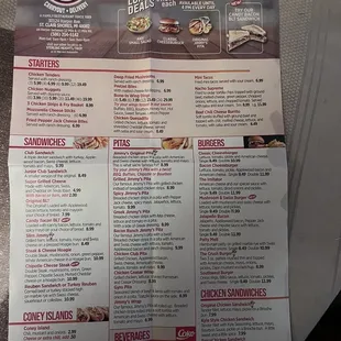 the menu