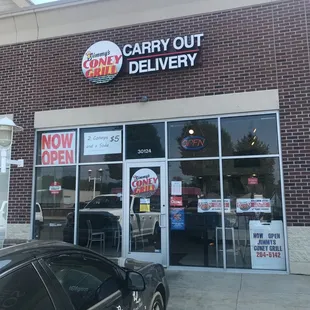 the front of the restaurant