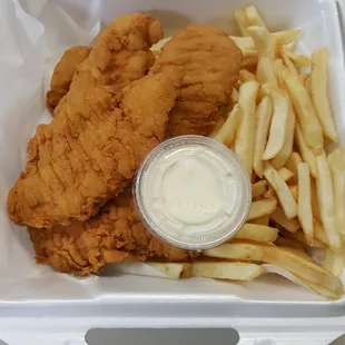 5 Chicken tenders with fries