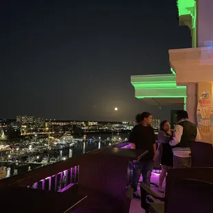View of the full moon on the bar.