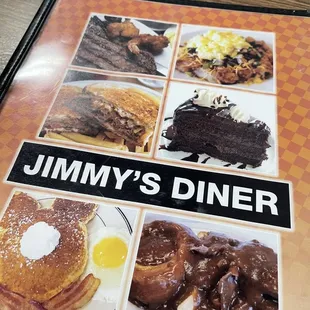 Jimmy's Diner - menu cover