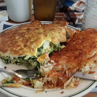 Feta, Onion and Spinach Omelette