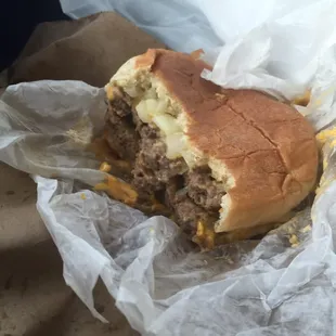 Texas Toast Double Cheeseburger