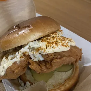 Crabby chicken sandwich