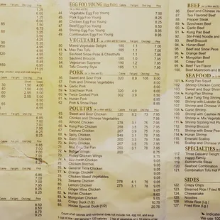 A menu for your dining pleasure!