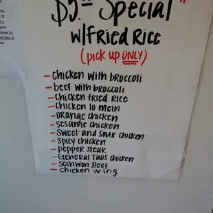 a list of specials