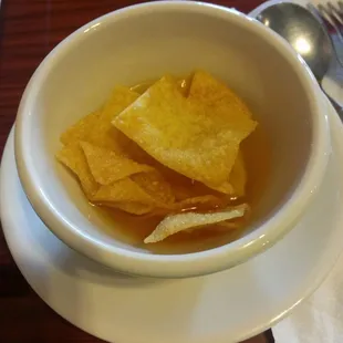 Start with wonton soup