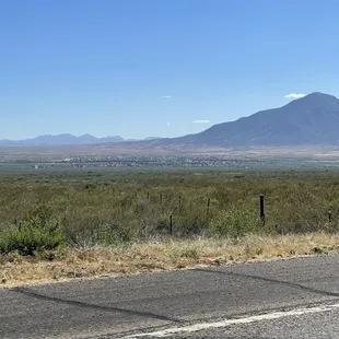 View looking south to the town of Naco, Mexico / Naco, US and the Sierra San Jose Mountains.