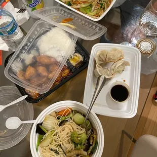 a table full of food