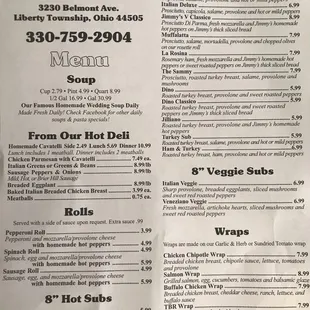 menu