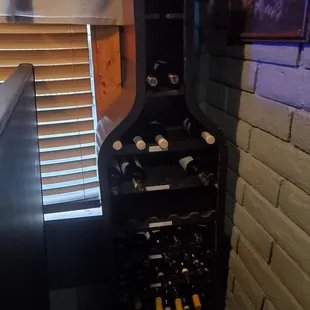 Wine storage right behind our booth