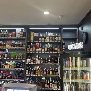 a view of a liquor store