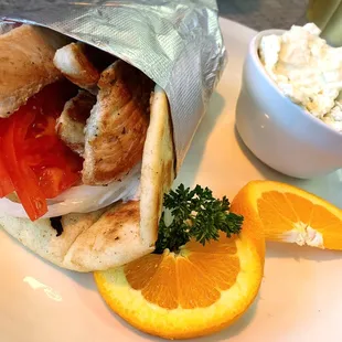 Chicken Souvlaki on Pita