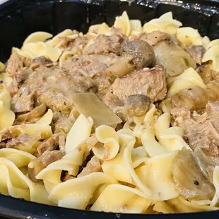 Beef stroganoff suggest by the staff