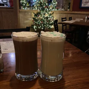Mint hot chocolate and Irish Coffee