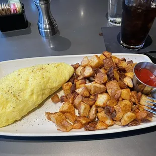 3 meat and cheese omelette