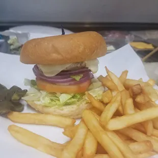 Cheese burger w/ fries