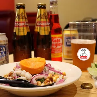 Ceviches and beer