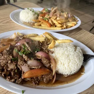 Lomo Saltado and Pollo Saltado