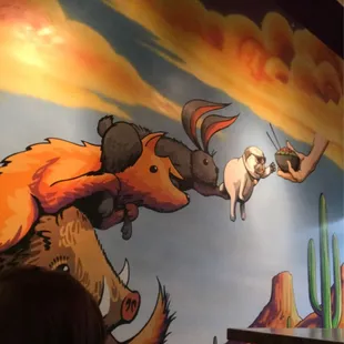 Mural in the wall. Wall art