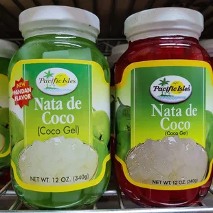 Pandan flavored coconut gel... And red coconut gel