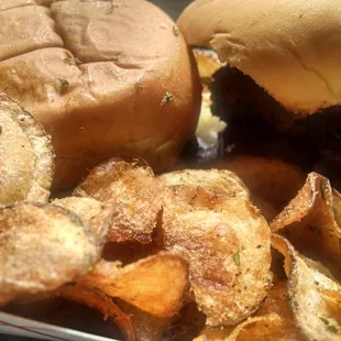 Sliders and chips...oh yeah!!!