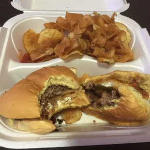 The half baked left and bourbon breathe on the right. Both have sweet tastes. House made chips up top. All delicious!