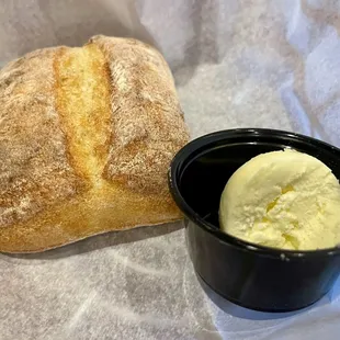 Crusty rolls&amp; whipped butter--very good