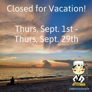 closed for vacation